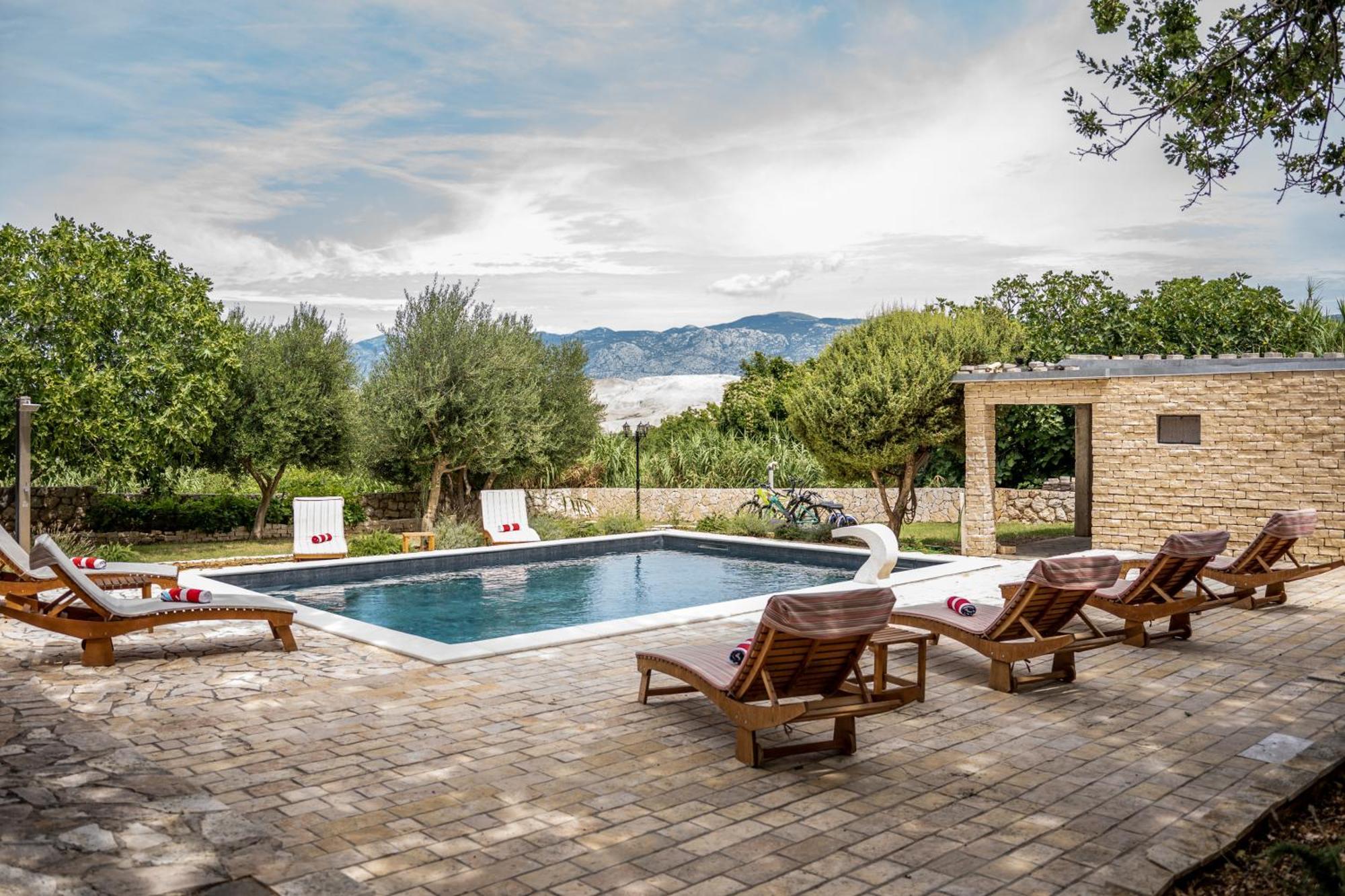 Villa Pag Dubrava Relax With Pool Bosana ภายนอก รูปภาพ