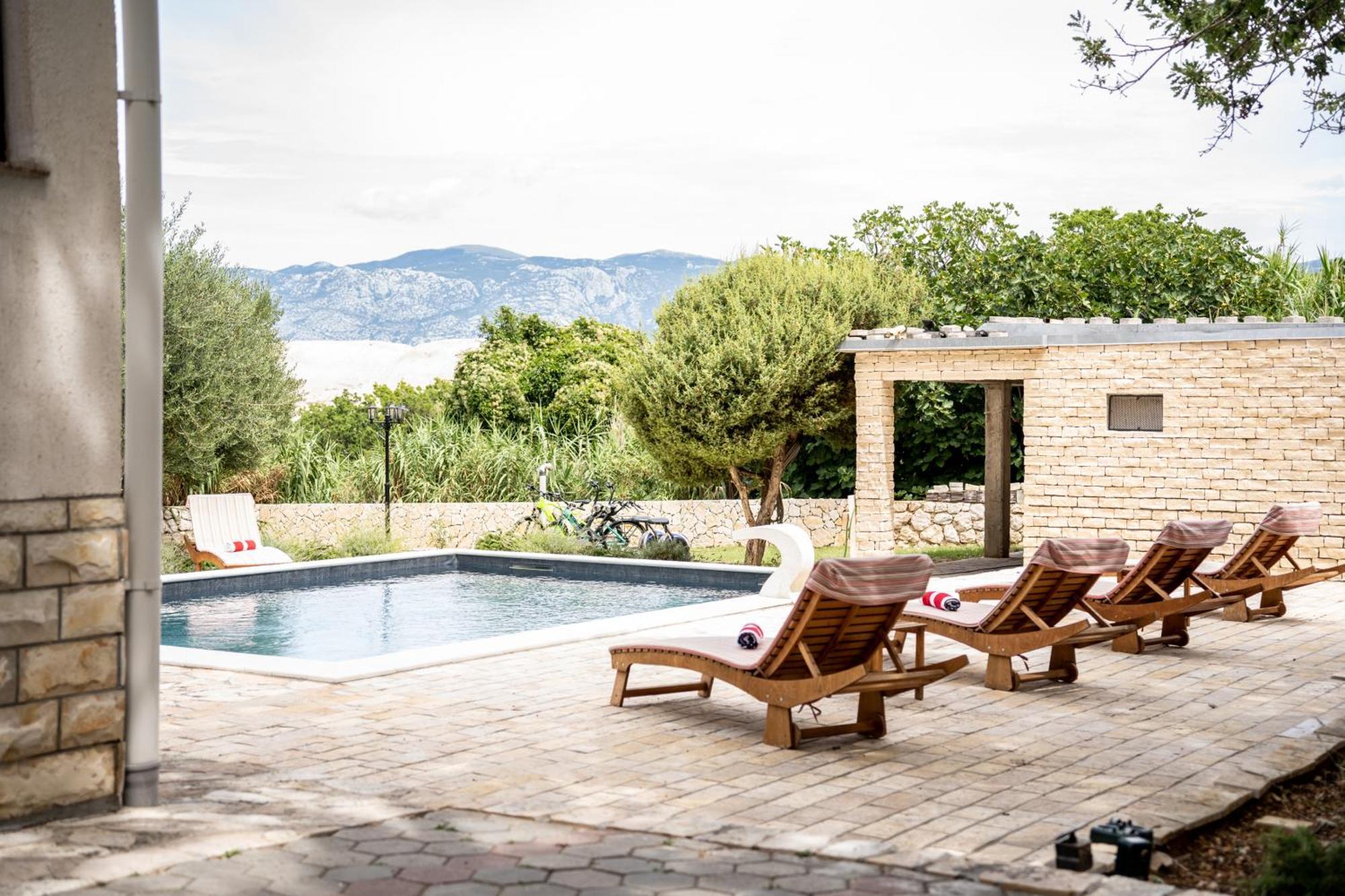 Villa Pag Dubrava Relax With Pool Bosana ภายนอก รูปภาพ