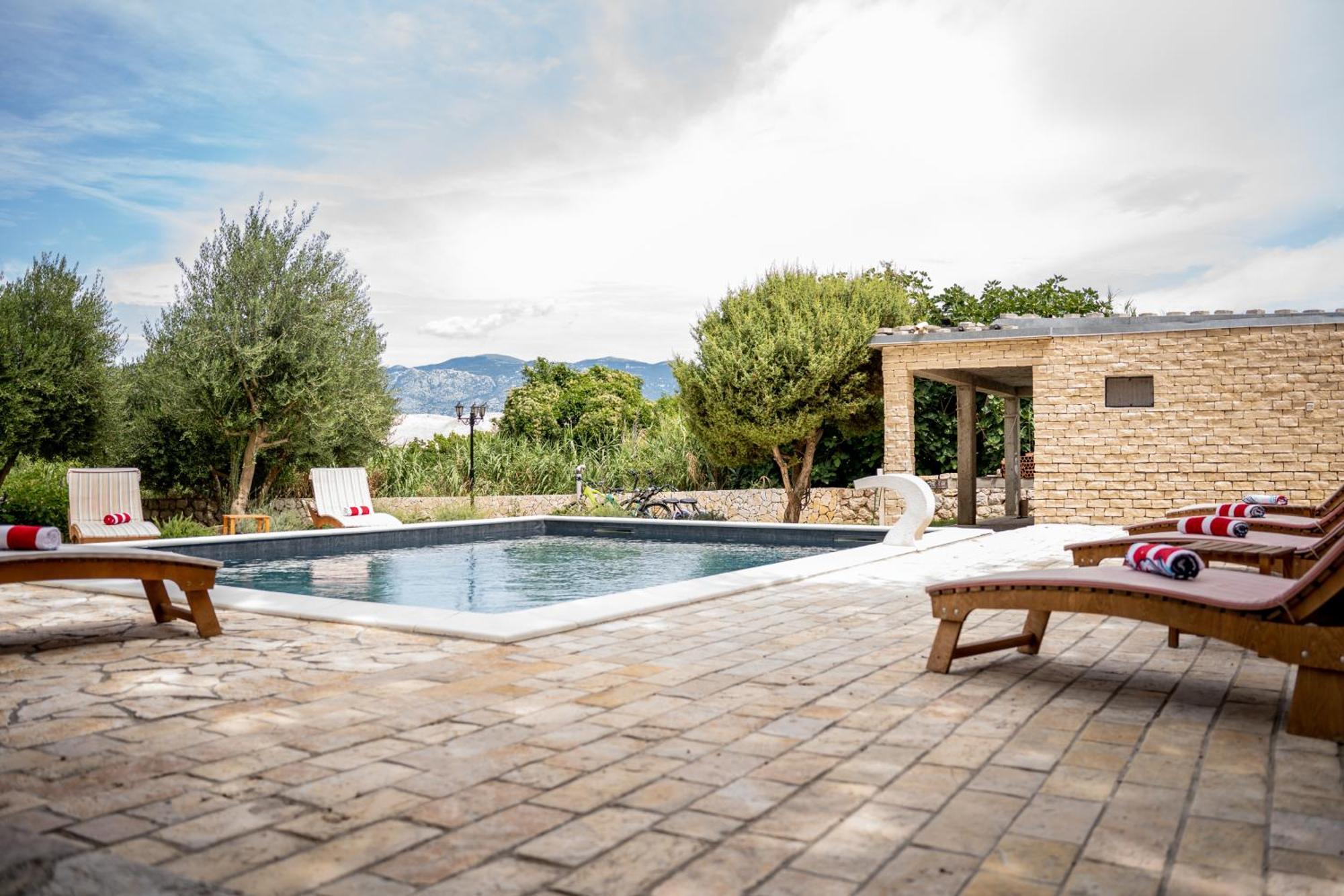 Villa Pag Dubrava Relax With Pool Bosana ภายนอก รูปภาพ